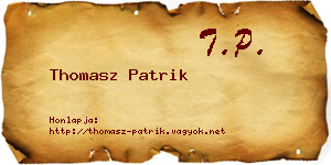 Thomasz Patrik névjegykártya